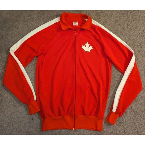Vintage Athletic Knit Team Canada Warm Up Track Suit Made in Canada Men's XL - Picture 2 of 14